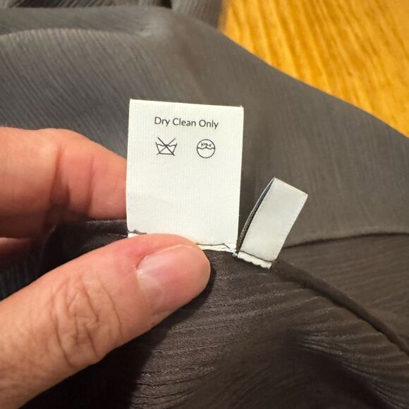 Deveaux New York Ava Ruched Plissé Satin-Crepe midi Gray Dress Size 10 - Picture 10 of 11